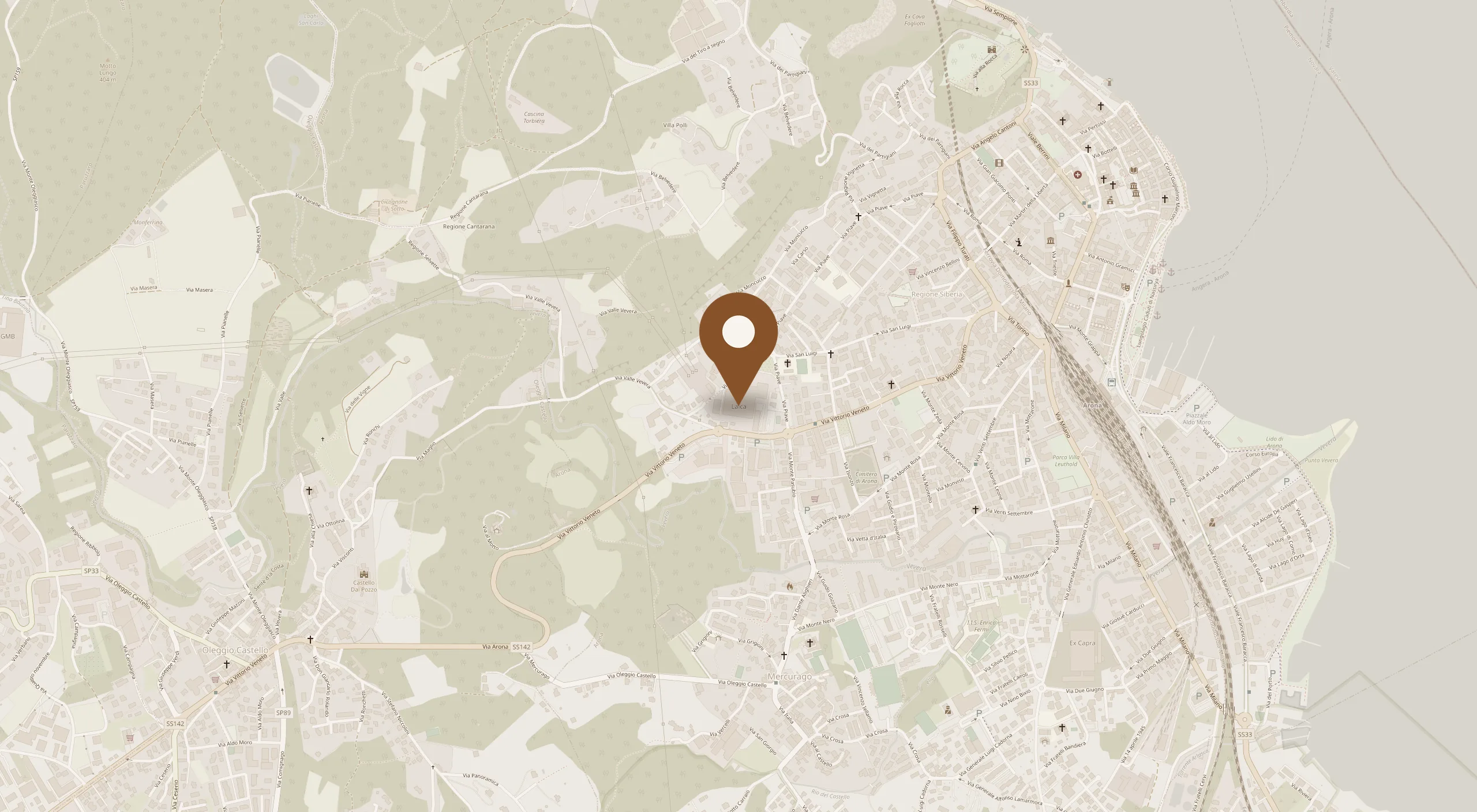 Map: Laica S.p.A., Via Vittorio Veneto 102, Arona