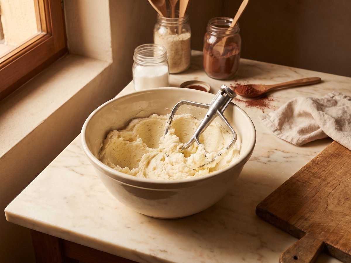 Butter creamed with sugar