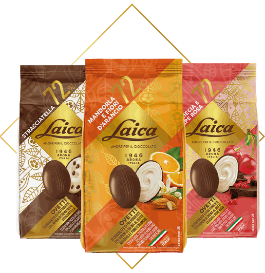 Serie Ovetti Fondenti 72% — Laica